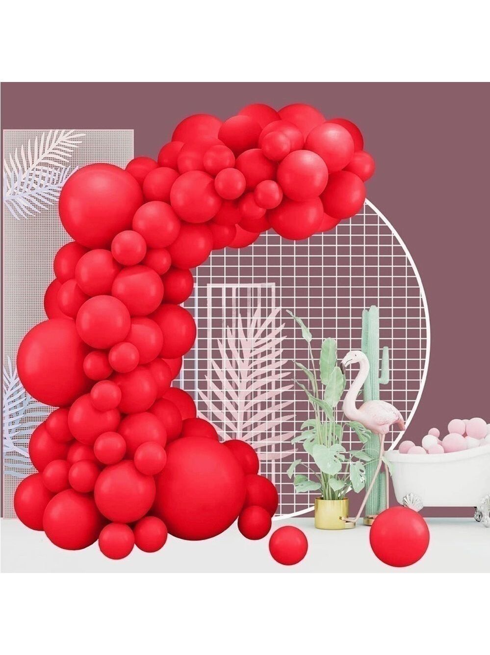 UniStylar Red Balloons Garland Arch Kit 100Pcs 5/10/12/18”Latex Balloons